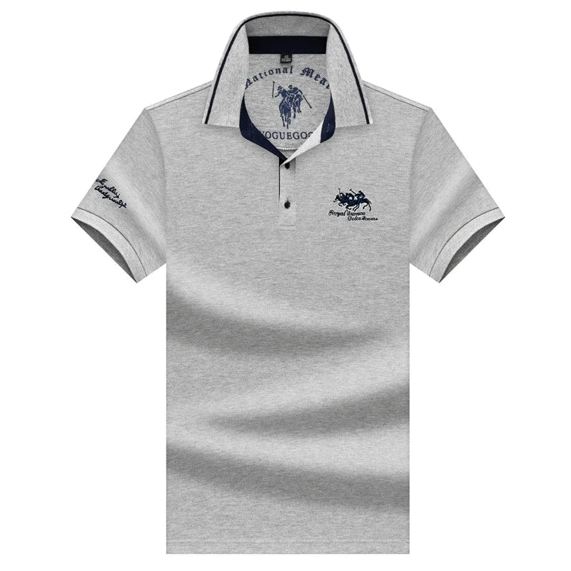 Men's Embroidered Casual Fashion Short Sleeved POLO Shirt Summer Comfortable Top