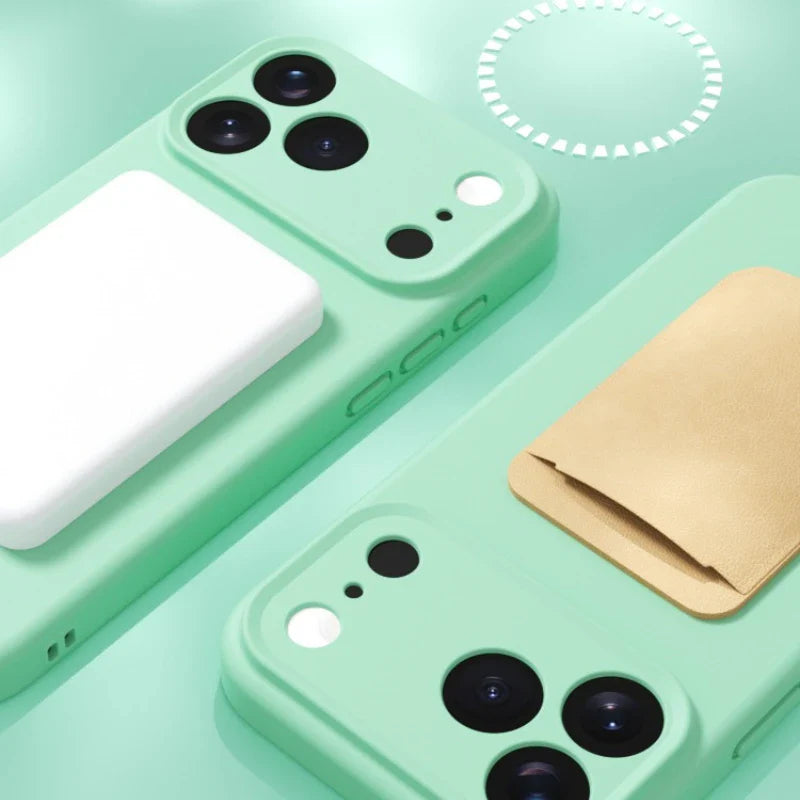 Matte Skin Liquid Silicone Case for Iphone 17 Pro Max Magnetic Magsafe Wireless Charging Candy Bumper for Iphone 17 Air 17pro