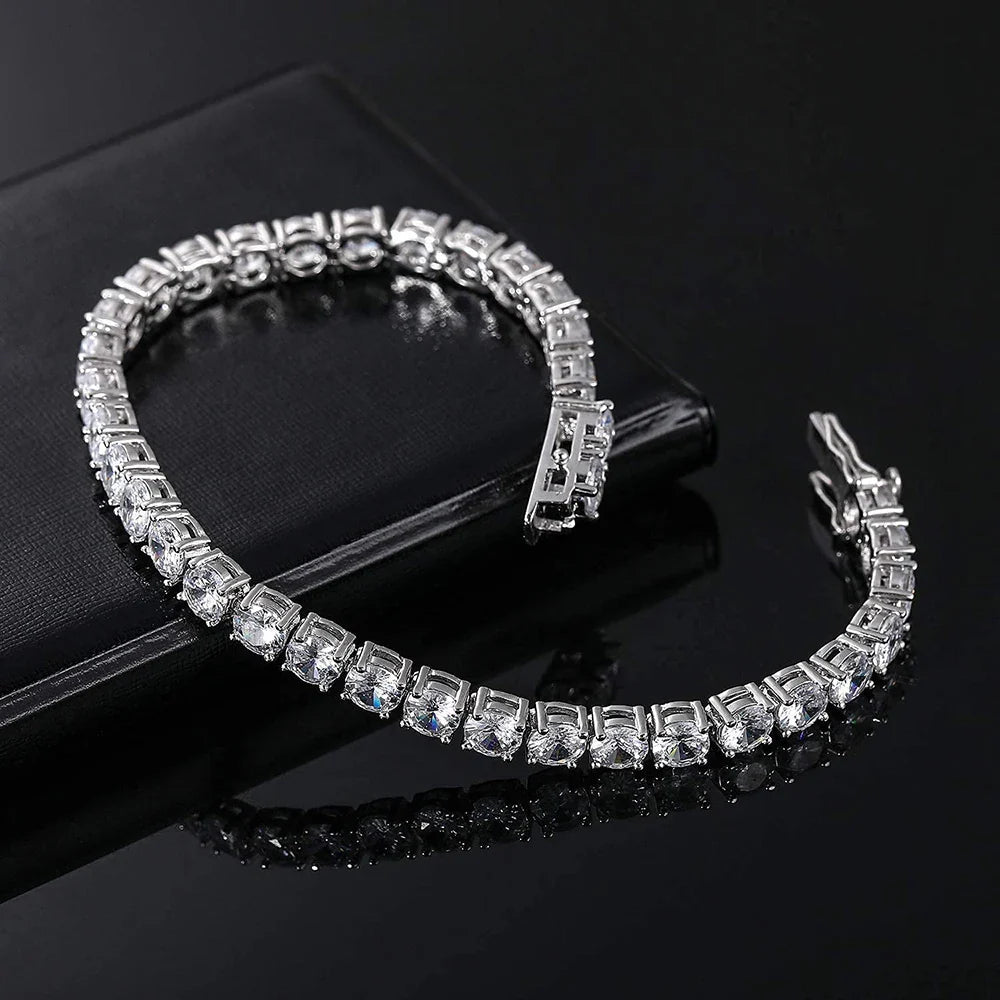 Real Moissanite Tennis Bracelet for Women Men 2.5-6.5mm Lab Diamond Bangle with Certificates 925 Sterling Silver Fine Jewelry
