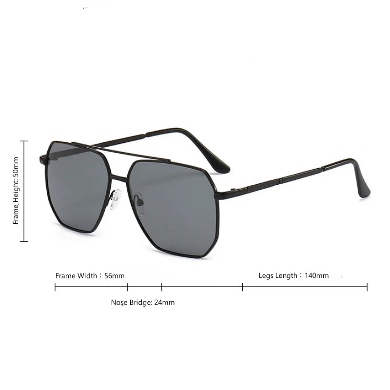 Men's Sunglasses Polarized Metal Classic Square Frame Driving Anti Glare