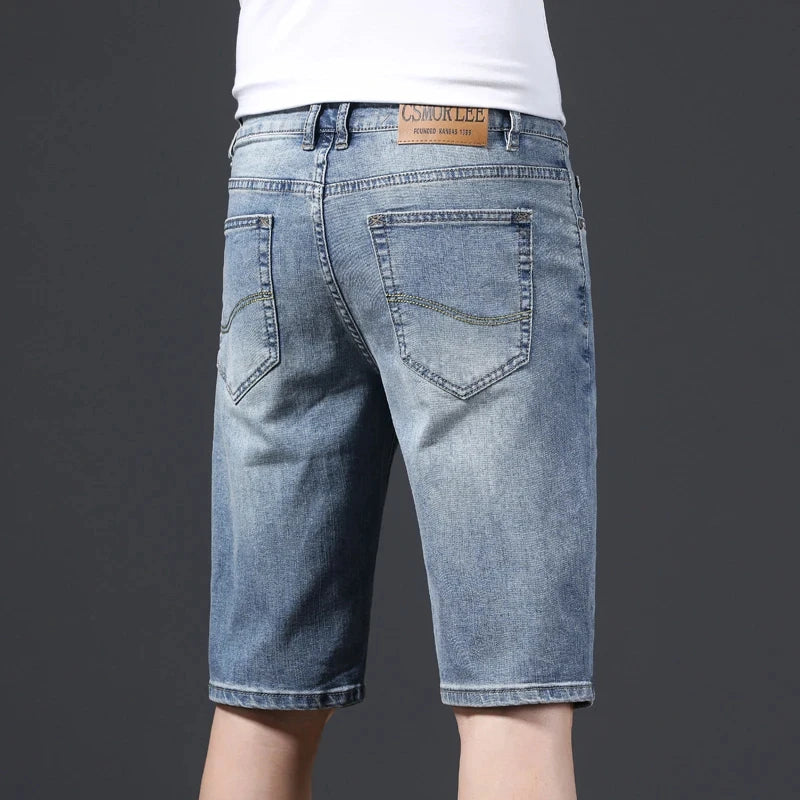 2025 New Summer Brand Stretch Thin Bermuda Masculina Cotton Denim Jeans Men Knee Length Soft Ropa Hombre Shorts