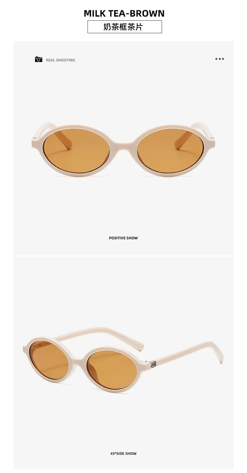 Designer UV400 Sunglasses Women Men New Trendy Oval Sun Glasses Ladies Vintage Small Round Gafas De Sol