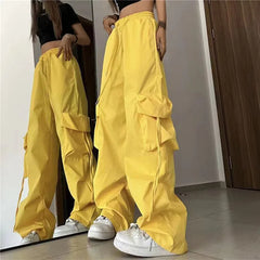 Cargo Pants Women Streetwear Loose Wide Leg Pants Harajuku Vintage Solid Baggy