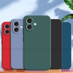 For iPhone 16 Case For iPhone 16 16 Plus Cover Funda TPU Shockproof Liquid Silicone Protective Phone Cover For iPhone 16