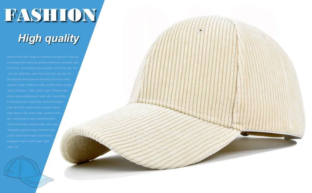 Corduroy Hat Korean Version Ins Baseball Cap Korean Version Versatile Show Face Small Curved Eaves Street Fashion Brand Cap Man