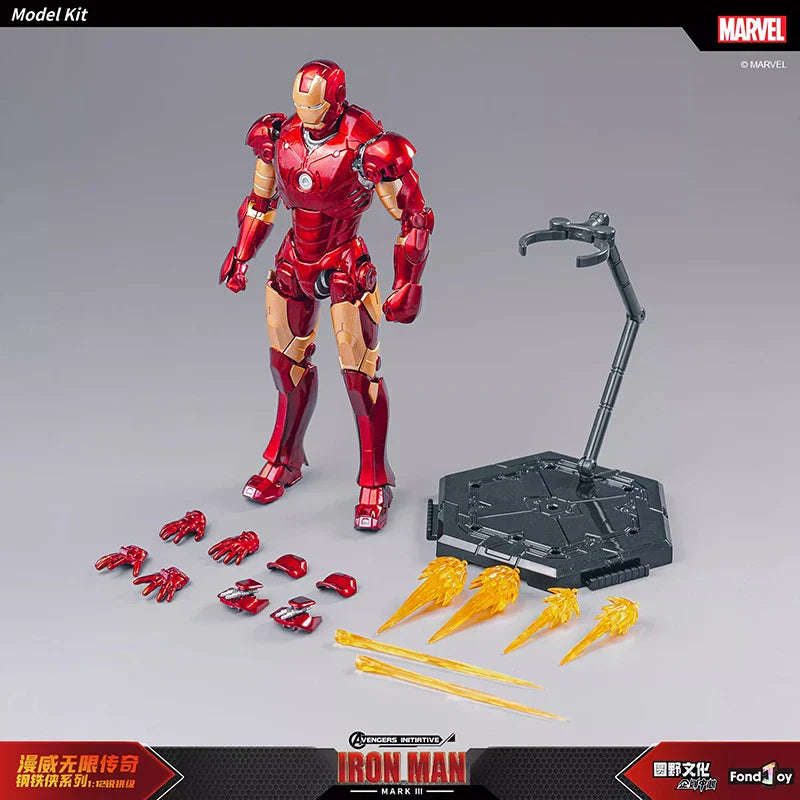 NEW Original Fondjoy Anime Figure Iron Man MK4 Model Kit 1/12 Infinity Saga Ironman Mark 4 Assembly ABS Joint Movable Kid Toys