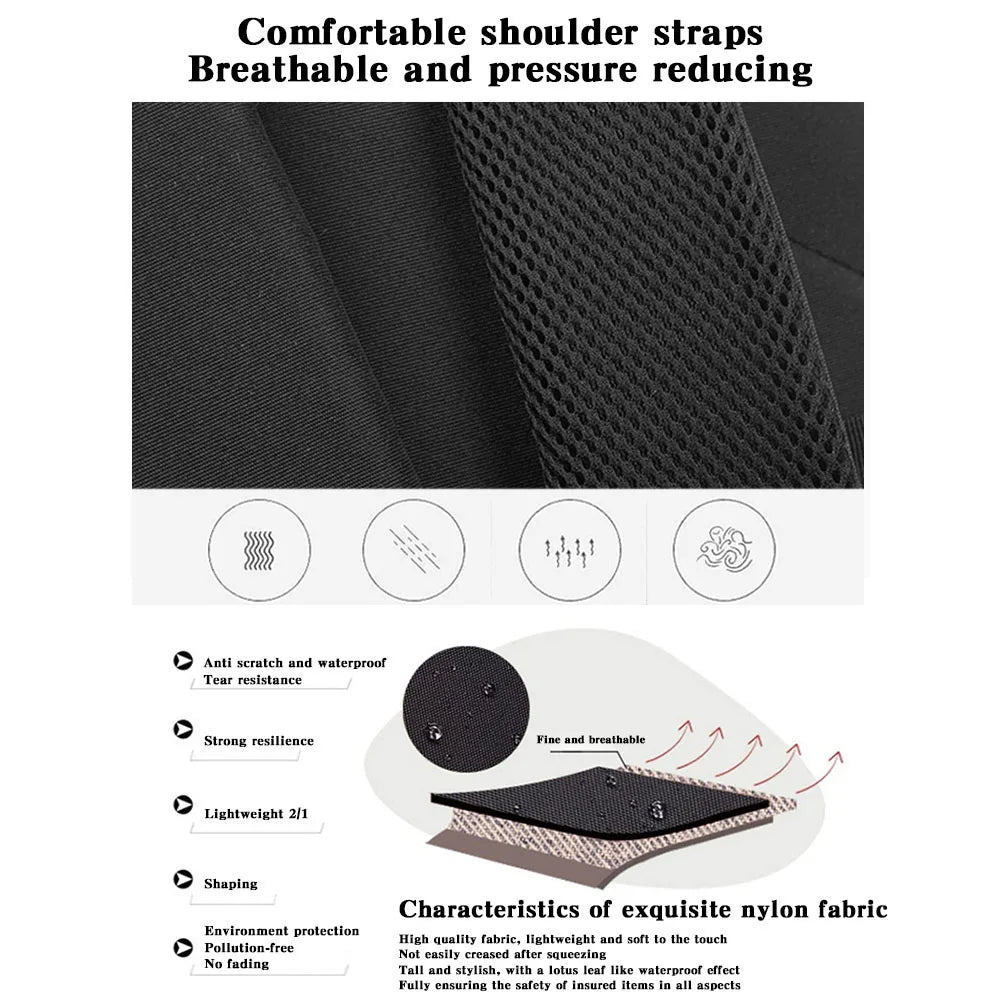 Men Portable Casual Backpack Large Capacity Zipper Daypack Secure Password Lock Waterproof with USB Charging Port Laptop Bag