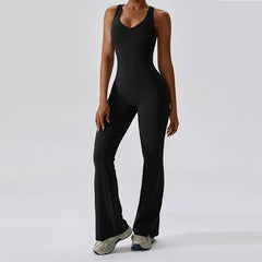 Back V Jumpsuit Gym Set Women Training Yoga Suit Sportswear Women Sports