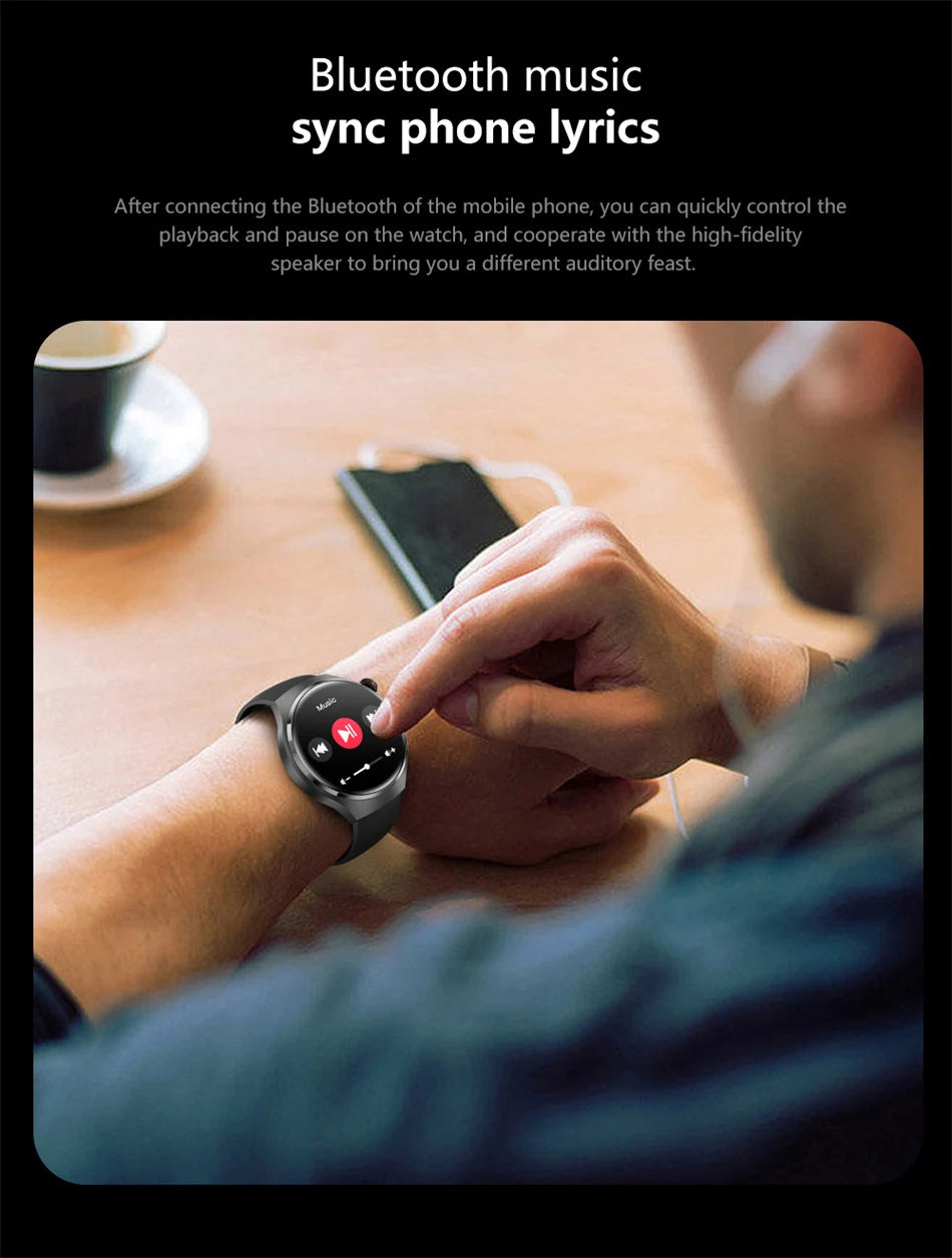 2025 New Watch 4 Pro GPS NFC Smart Watch Men 360*360 AMOLED Screen Heart Rate Bluetooth Call Waterproof Sports Man Smartwatch