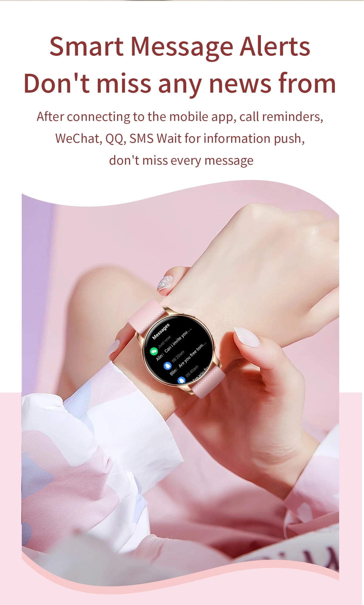 New Original Smartwatch HD 466*466 Always Show Time 1.32 AMOLED Display Call Reminder Gift Ultra Thin Women SmartWatch for Women