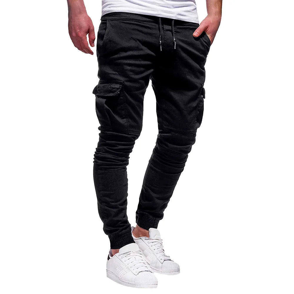 Casual Men Pants Fashion Big Pocket Hip Hop Harem Pants Outwear Sweatpants