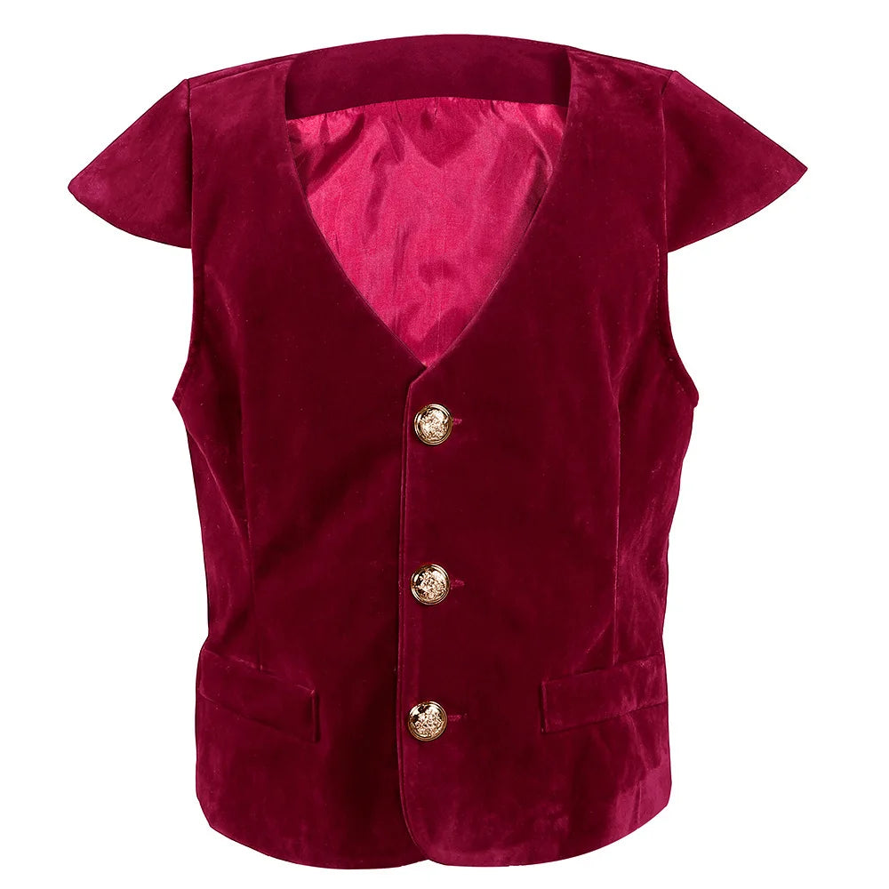 Boys Vampire Medieval Pirate Knight 3Pcs Sets Ruffles Shirt Vest Pants Halloween Stage Performance Outfits Carnival Fantasy Sets