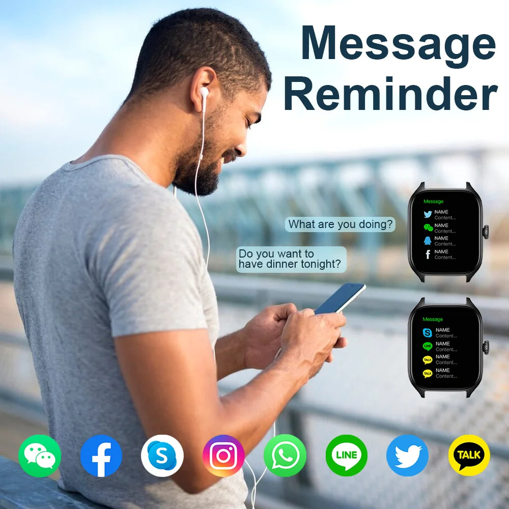 LAXASFIT New Smart Watch 2.01-inch HD Full Touchscreen Sports Fitness Watch Bluetooth Call Smartwatch Men Women Holiday Gift