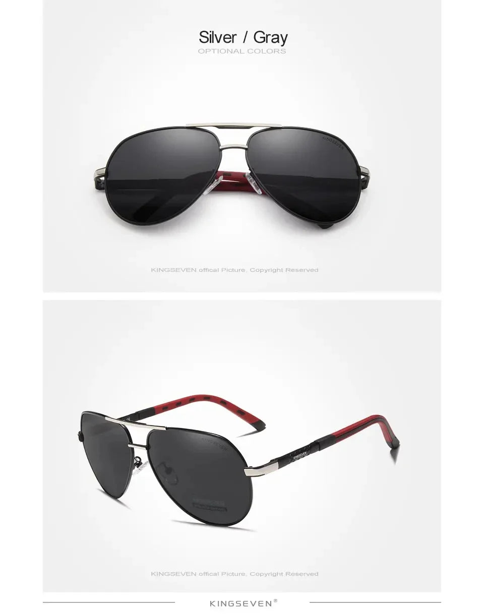 KINGSEVEN Fashion Men Sunglasses Luxury UV400 Polarized Glasses Women Pilot Outdoor Causal Male Female Fishing Driving Eyewear