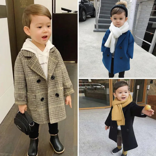 Girls Long Jacket Coat Solid Color Girl Coat Spring Autumn Jacket