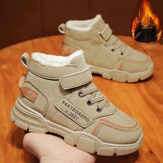Children's Snow Boots Winter Thikcen Warm Plus Velet Lined Boys Sport Shoes Girls