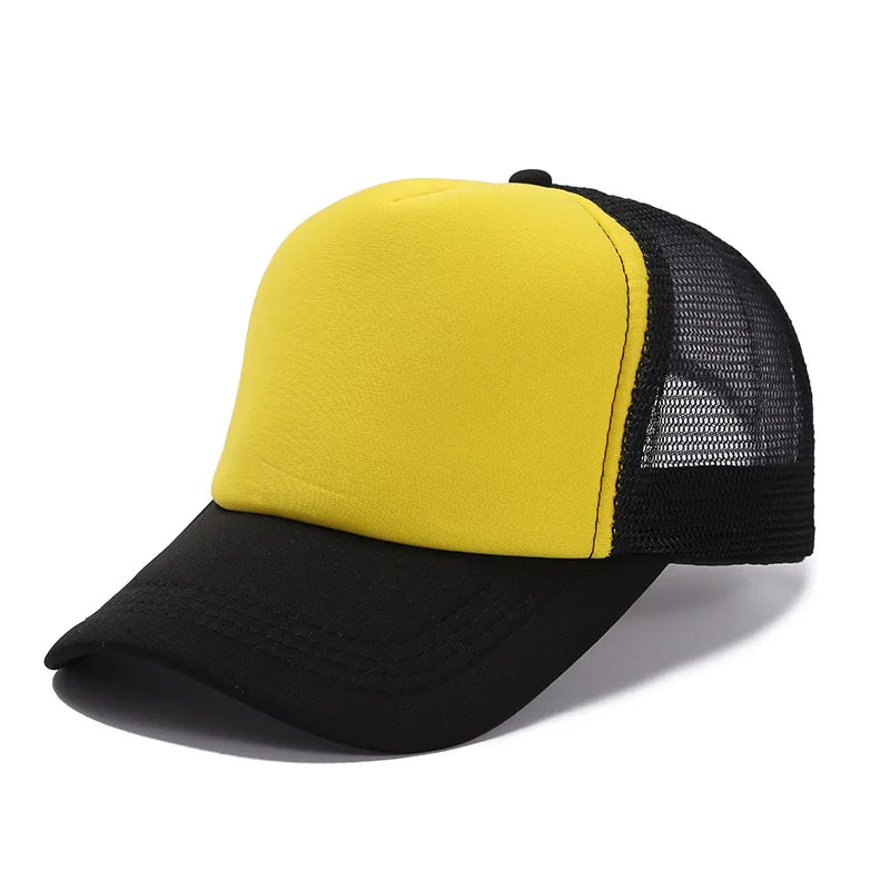 50 Color Unisex SummerTrucker Hat For Adult Net Baseball Cap Men Women Polyester Blank Mesh Adjustable Sun Hat Visor
