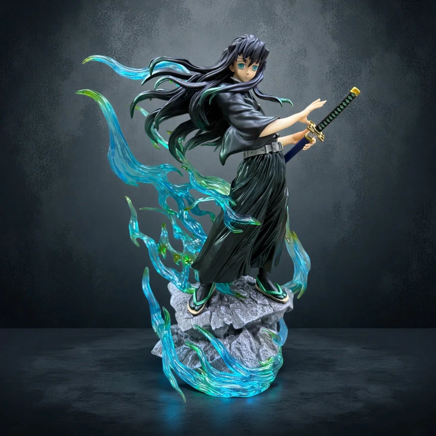 Demon Slayer Tokitou Muichirou Pvc Action Figure 33cm Anime Figure Gk Statue Model Toys Collection Doll Kids Christmas Gift Toy