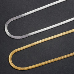 316L Gold Color Stainless Steel Snake Chain Necklace for Women Men Herringbone