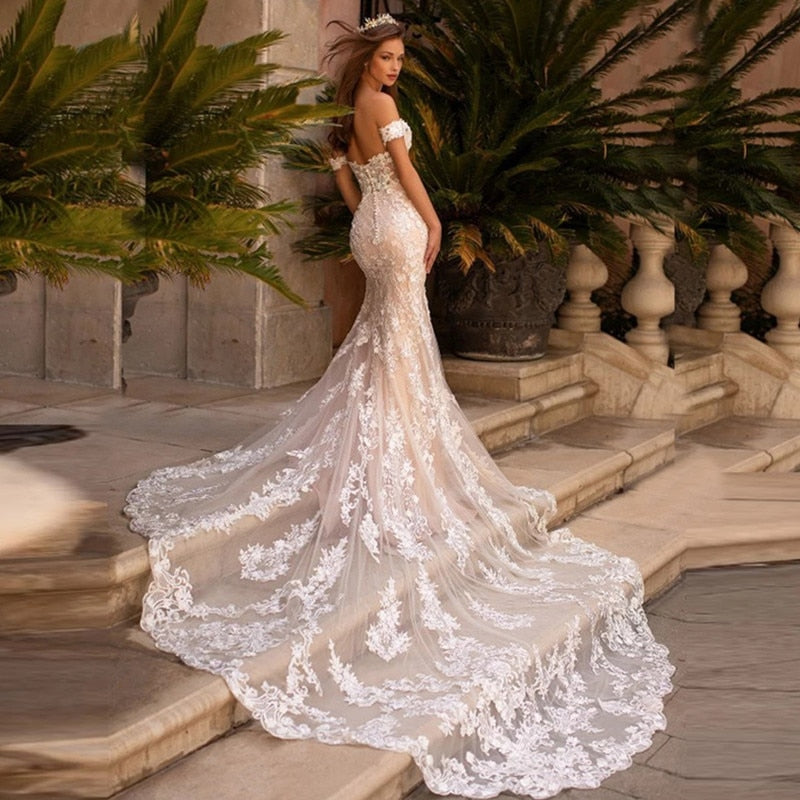 Wedding Dresses Sweetheart Off The Shoulder Bride Gowns With Train