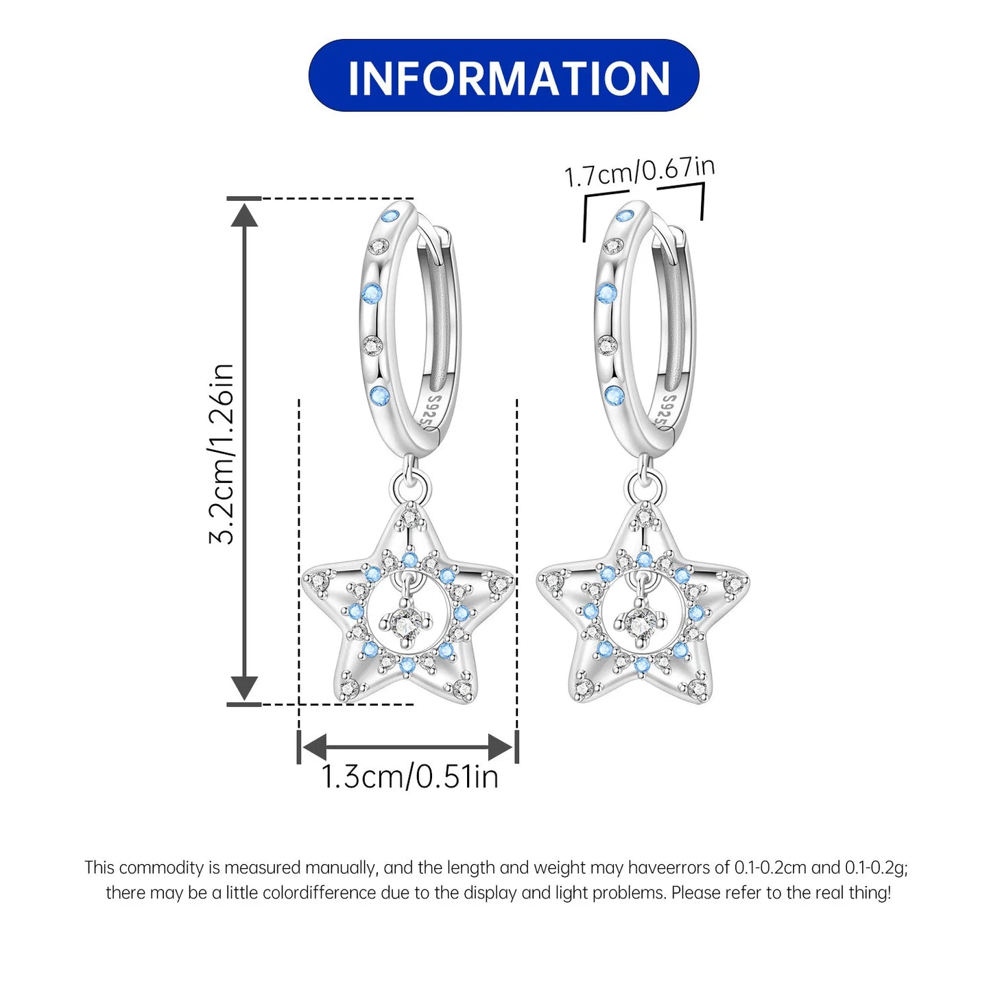 PANPOKI 925 Sterling Silver Multi Layer Starry Tassel Drop Earrings Women Earrings Charm Trend Versatile Party Jewelry Gifts