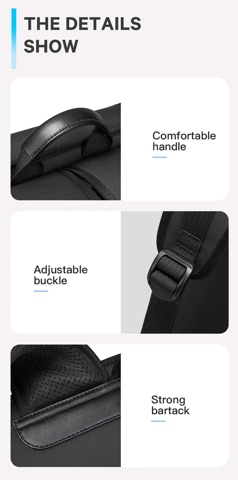BANGE New Design Men Backpack Waterproof Fits for 14.1 inch Laptop Bag Teenager Travel Bag School Bag City Business Backpack Man