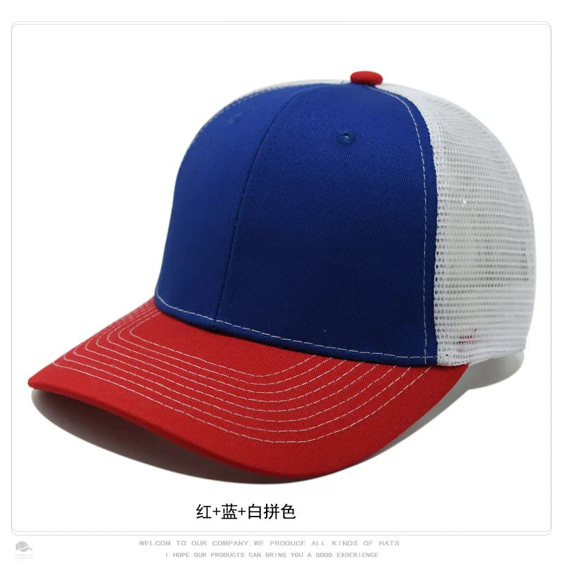 New Fashion Slight Curved Brim Baseball Cap For Men Women Summer Breakable Net Blank Truck Caps Sun Hat