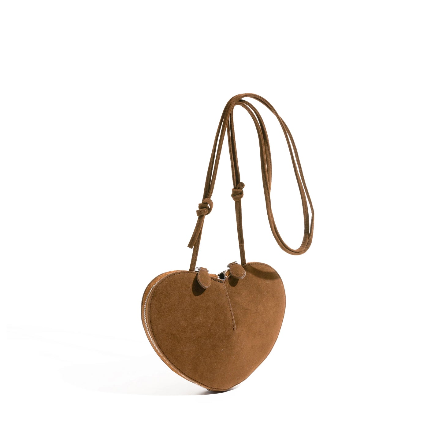 Vintage Faux Suede Hobo Phone Purse Luxury Design Unique Heart Shape