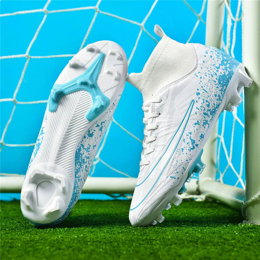 Men Soccer Shoes TF/FG High Ankle Training Cleats Professional Football Boots