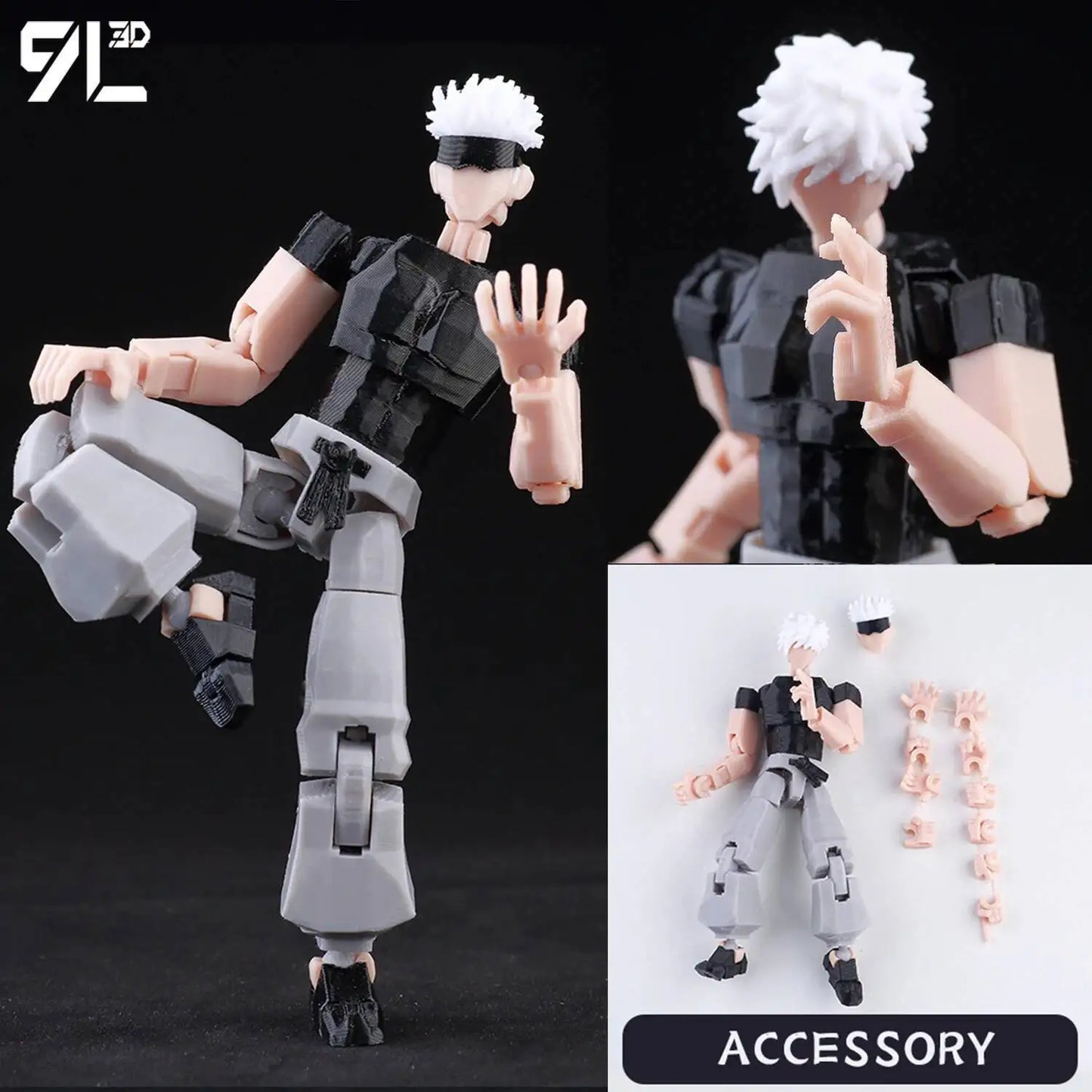 9L3D Printed Demon Slayer AKAZA Tanjiro Kamado Lucky Dummy 13 Movable Shapeshift Action Figures Mannequin Toys for Anime Fans