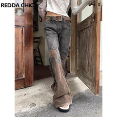 Cowboy Streetwear Low-waist Y2k Jeans Women Flared Leg Acubi Fashion Pants