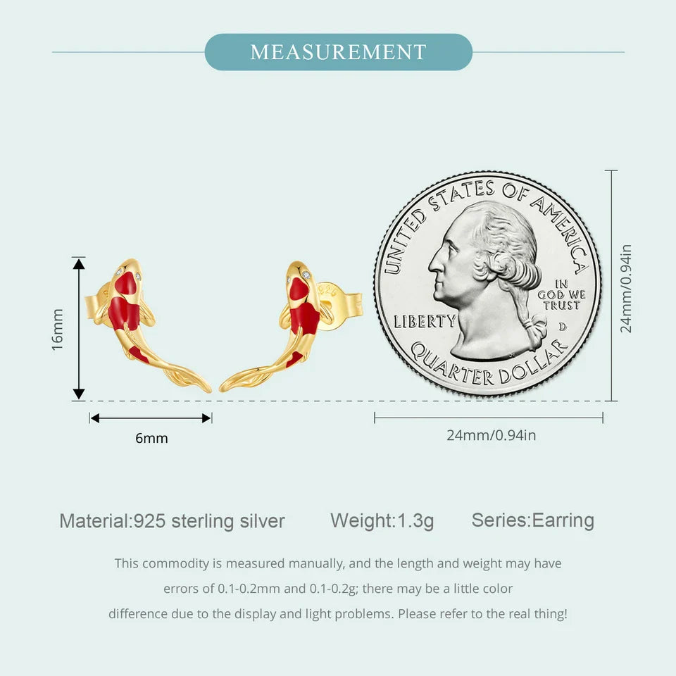 BAMOER Guardian Lucky Fish Rope Chain Bracelet Earrings Ring for Couple 925 Sterling Silver Enamel Jewelry Friendship Fashi