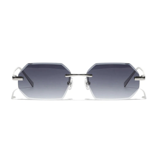 Ruiao Sunglasses Men Brand Designer Fashion Rimless Sun Glasses Shades Diamond Cut Lens Ladies Frameless Metal Eye glasses