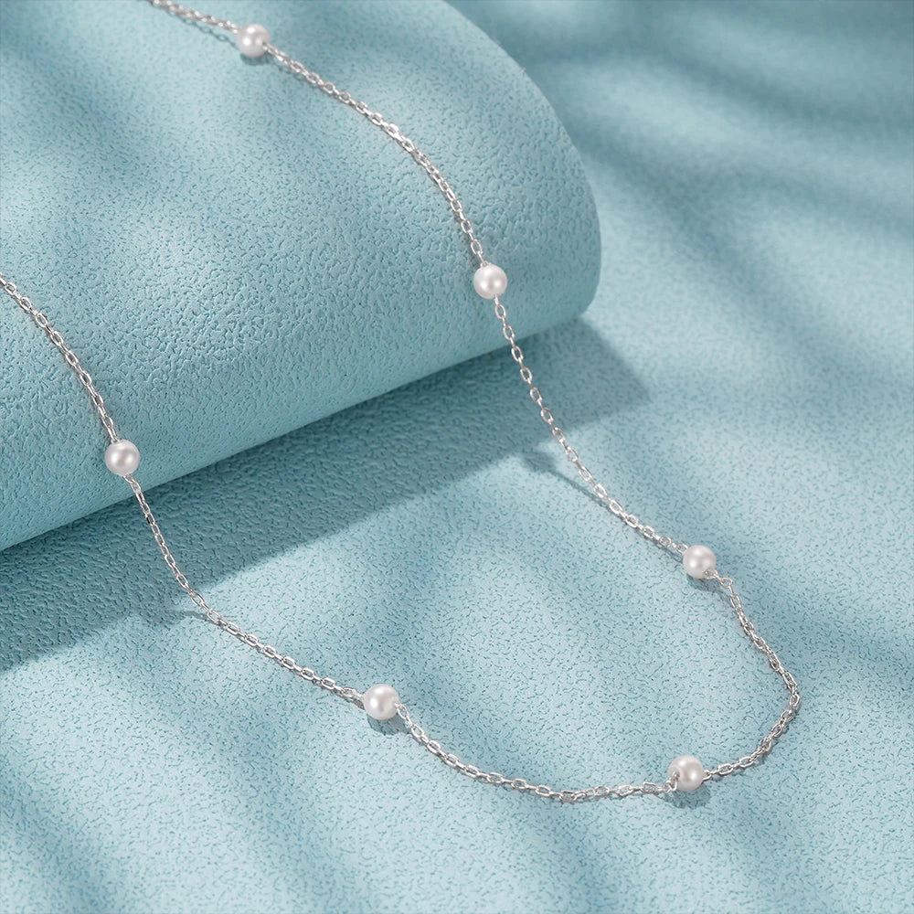 Aide 925 Sterling Silver Necklaces Charms for Women Crystal Cross Clavicle Collar Chain Simple Choker Necklace Accessories Gift