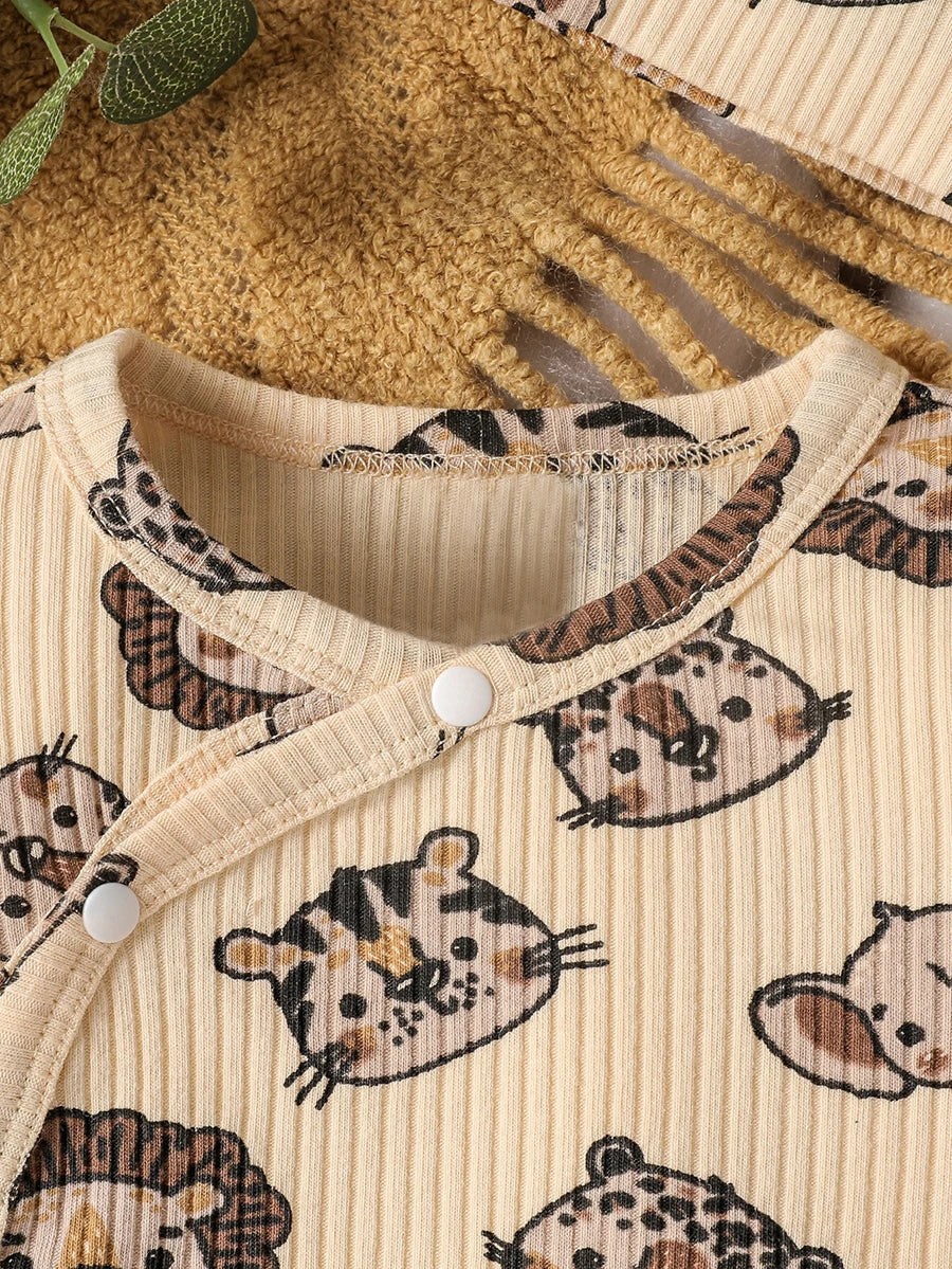Baby Boys Newborn Soft Long Sleeve Open Stitch 2pcs Pantsuits Casual Daily For Autumn +Hat