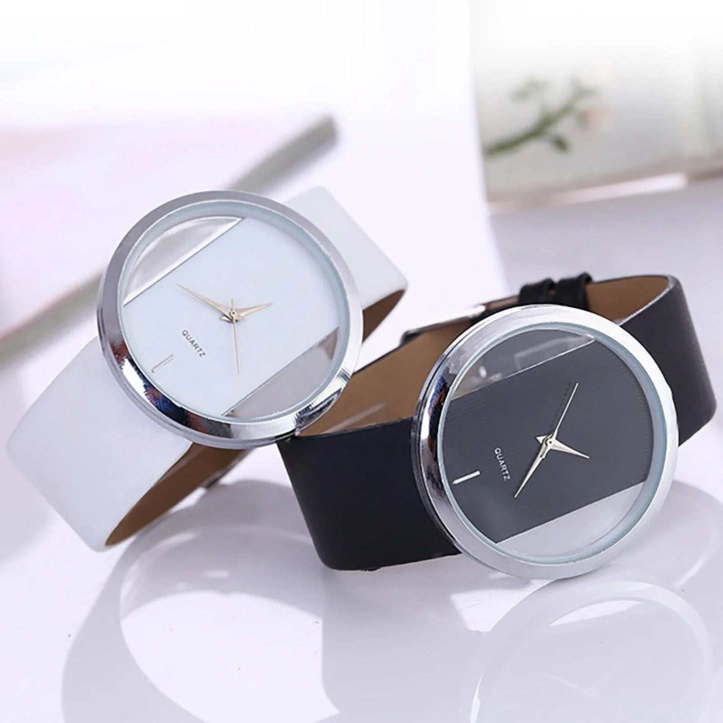 Women'S Simple Quartz Wristwatch Leather Strap Luminous Circular Dial Elegant Ladies Wristwatch Women'S Watch Gift