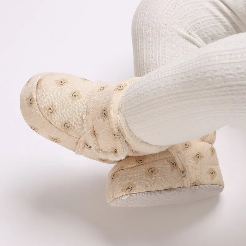 Winter Cute Cartoon Baby Booties Boy Girl Boots Cotton Soft-Sole Non-Slip