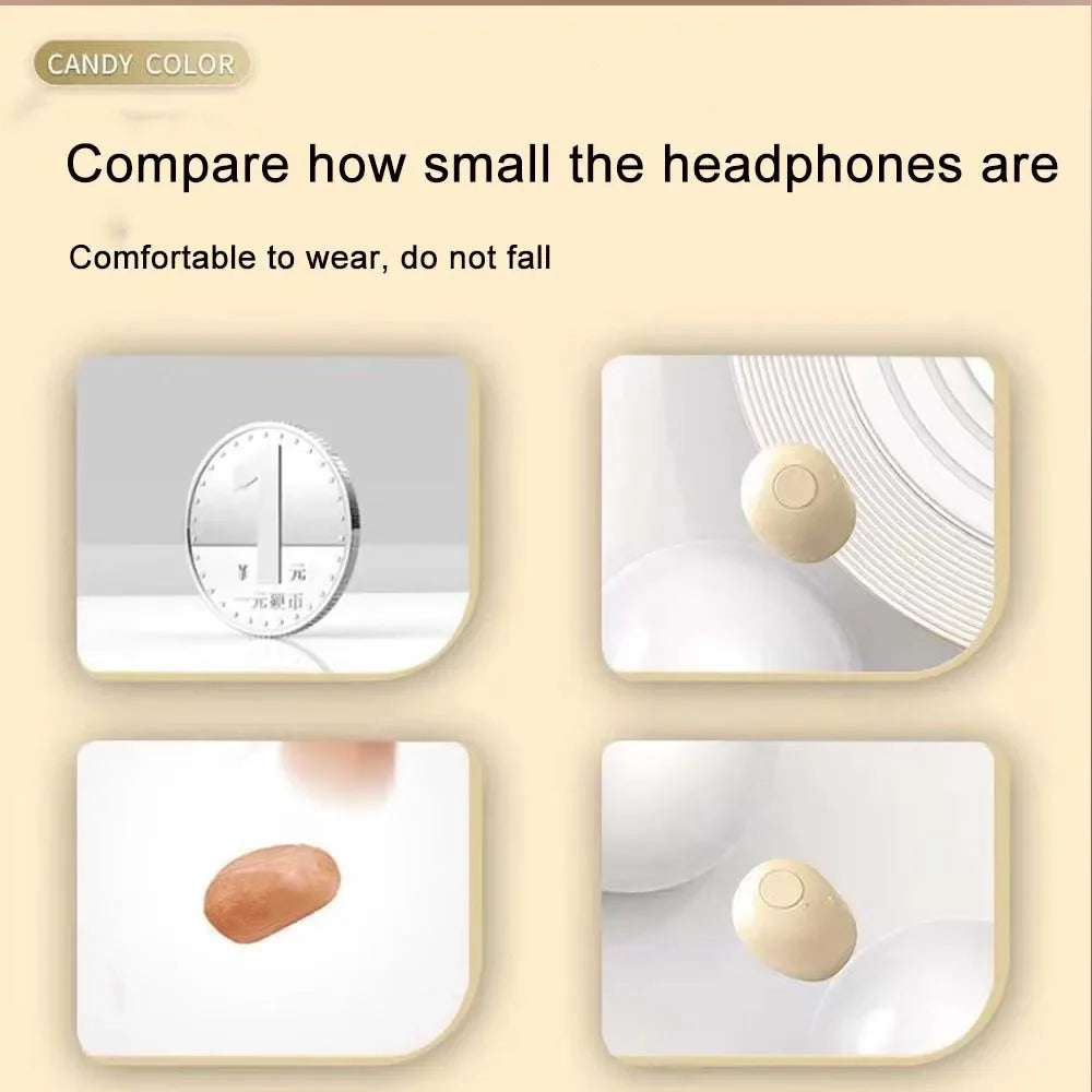 Mini Sleep Wireless Bluetooth Headphones TWS Headsets With Mic Stereo Sport In-ear EarphoneLong Standby HD Call Earbuds Game