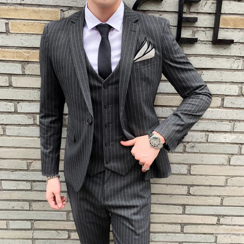 Tuxedo for Mens: Striped Suit Jacket Men's Suit Suit Men's Slim Tuxedo