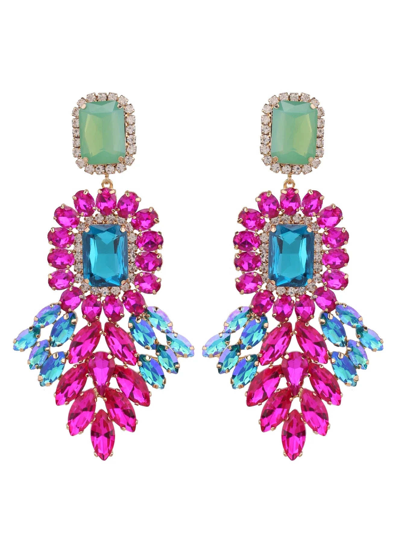 New Crystal Dangle Earrings For Women Rhinestone Earrings Weddings Ladies Party Fashion Jewelry Accessories Wholesale Gifts