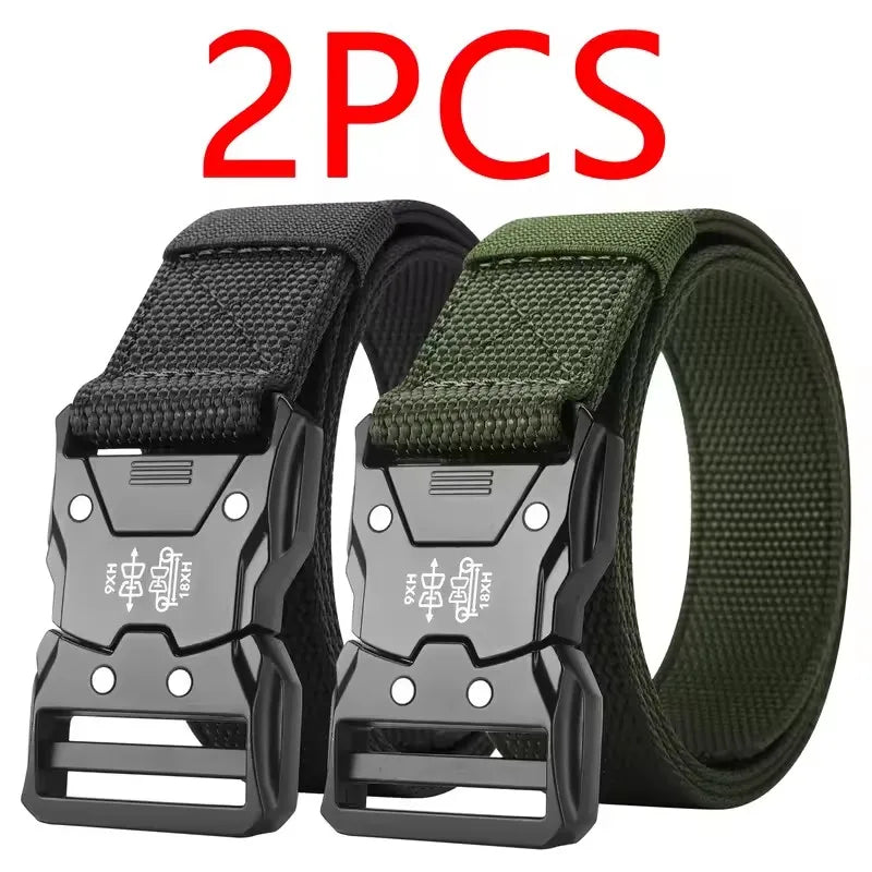 2Pcs Tactical Waist Belt - Durable Automatic Buckle, Perfect for Outdoor Adventures, Unisex Accessories for Men and Women