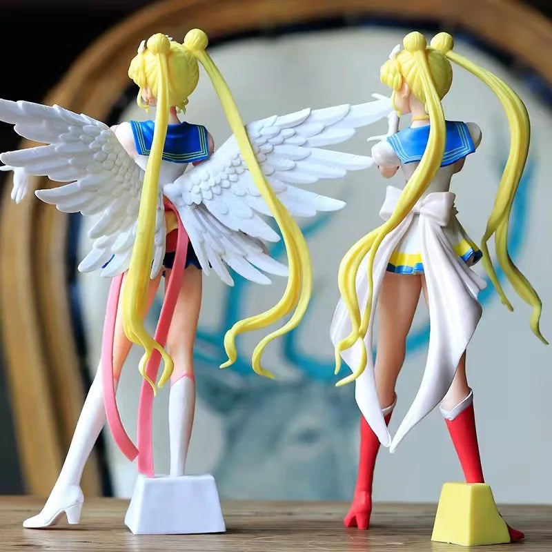 23cm Anime Sailor Moon Action Figure Doll Princess Serenity Cake Ornaments Collection PVC Tsukino Usagi Figure Model Toys Gifts