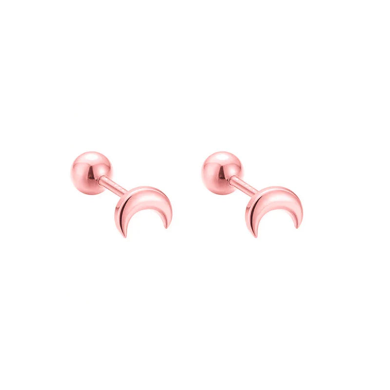 WANTME 925 Sterling Silver Fashion Simple Golden Flower Beads Small Stud Earrings for Women Teen Piercing Jewelry Accessories