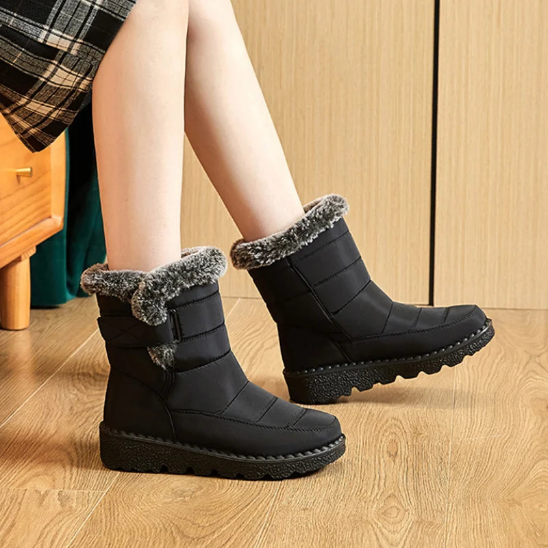 Waterproof Winter Boots for Women Fur Long Plush Snow Boots Women Platform