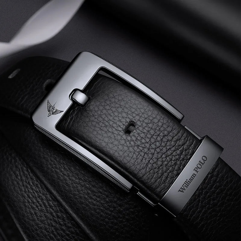 Men's leather casual belt, fashionable needle buckle business belt, personalized denim belt