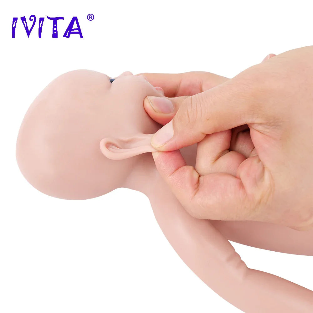 IVITA WG1554 14.96 inch 1.58kg 100% Full Body Silicone Reborn Baby Doll Soft Dolls Realistic Girl Baby DIY Blank Children Toys