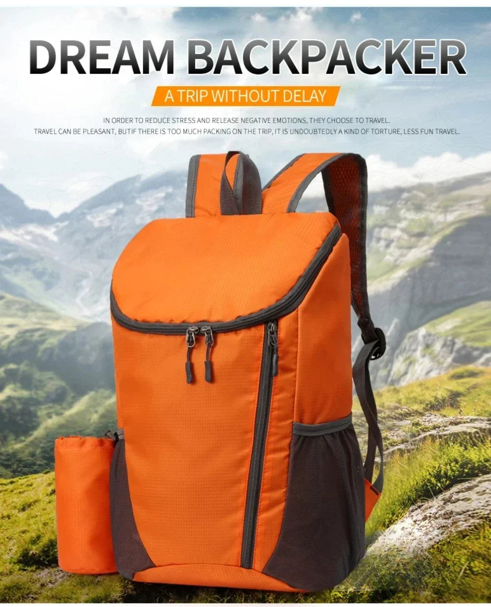 20L Day Pack Portable Foldable Backpack Folding Mountaineering Bag Ultralight Outdoor Cycling Rucksack Travel Hiking Knapsack