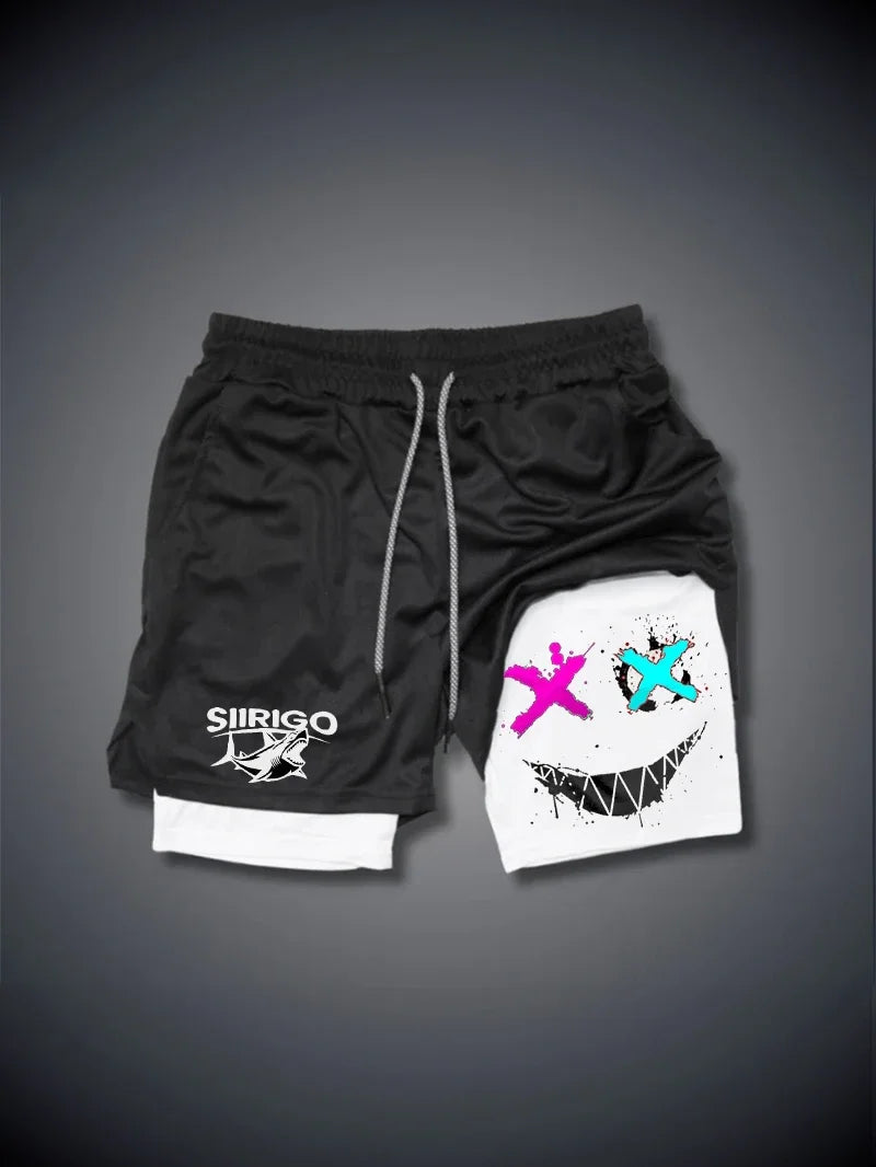 Men's breathable double layered shorts quick drying sports shorts for training running straight legs summer trends and novelty