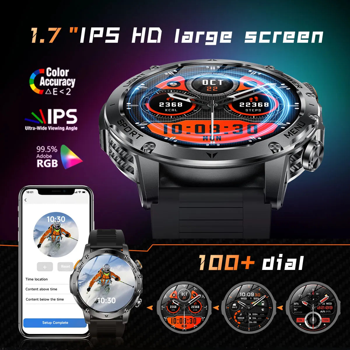 2025 New GPS Outdoor Sports Smart Watch Men AMOLED Screen NFC Flashlight Heart rate Waterproof Bluetooth Call 1000mAh SmartWatch