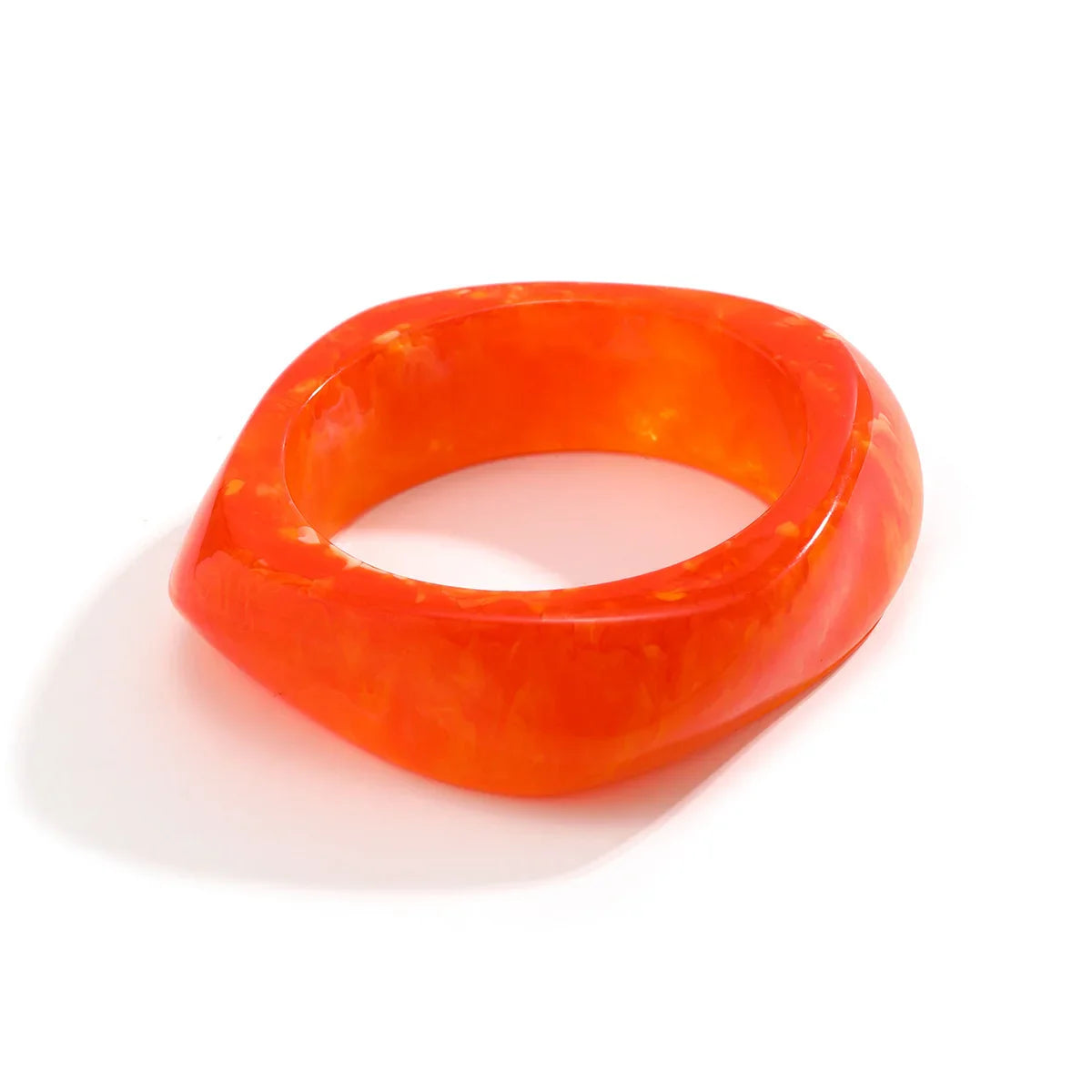 KMVEXO Vintage Punk Brown Coffee Thick Resin Acrylic Bangles Geometric Irregular Wide Cuff Bangle Bracelet For Women Men Jewelry